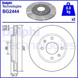 Stabdžių diskas DELPHI BG2444