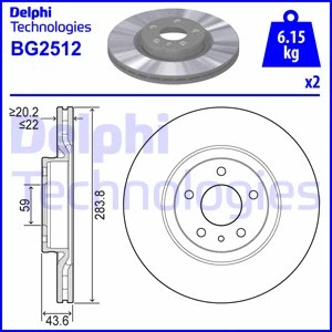 Stabdžių diskas DELPHI BG2512