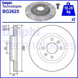 Stabdžių diskas DELPHI BG2625