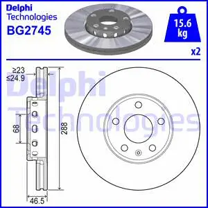 Stabdžių diskas DELPHI BG2745