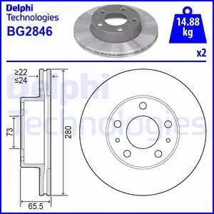 Stabdžių diskas DELPHI BG2846