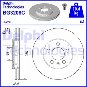 Stabdžių diskas DELPHI BG3208C