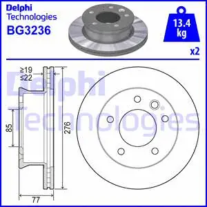 Stabdžių diskas DELPHI BG3236