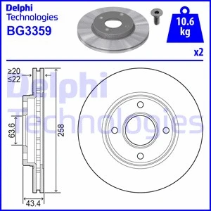 Stabdžių diskas DELPHI BG3359
