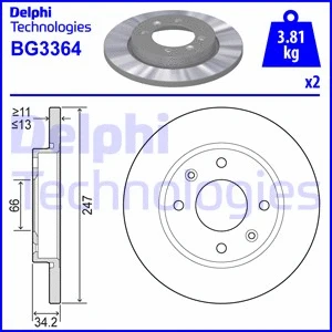 Stabdžių diskas DELPHI BG3364