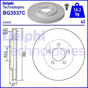 Stabdžių diskas DELPHI BG3537C