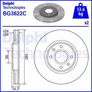 Stabdžių diskas DELPHI BG3622