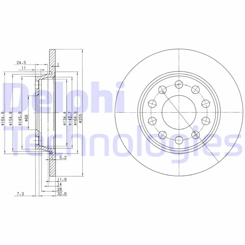 Stabdžių diskas DELPHI BG3674C