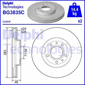 Stabdžių diskas DELPHI BG3835C