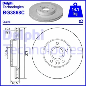 Stabdžių diskas DELPHI BG3868C
