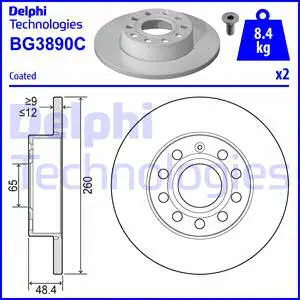 Stabdžių diskas DELPHI BG3890C