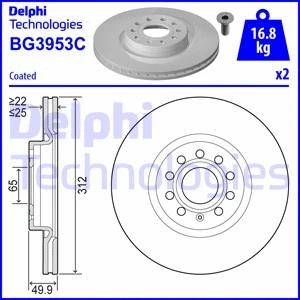 Stabdžių diskas DELPHI BG3953C