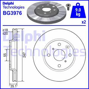 Stabdžių diskas DELPHI BG3976