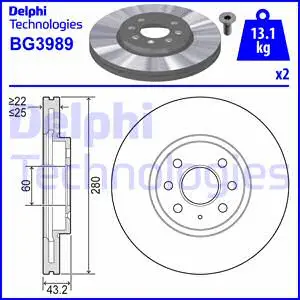 Stabdžių diskas DELPHI BG3989