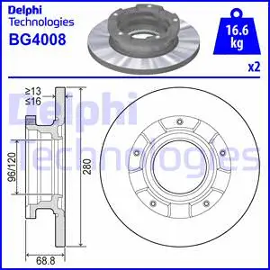Stabdžių diskas DELPHI BG4008