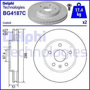 Stabdžių diskas DELPHI BG4187C
