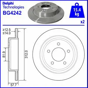 Stabdžių diskas DELPHI BG4242