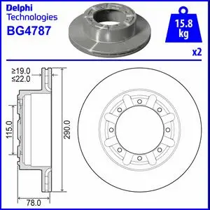 Stabdžių diskas DELPHI BG4787
