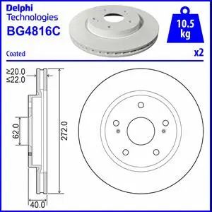 Stabdžių diskas DELPHI BG4816C