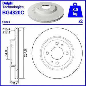 Stabdžių diskas DELPHI BG4820C