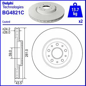 Stabdžių diskas DELPHI BG4821C
