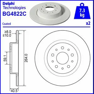 Stabdžių diskas DELPHI BG4822C