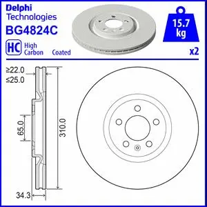 Stabdžių diskas DELPHI BG4824C