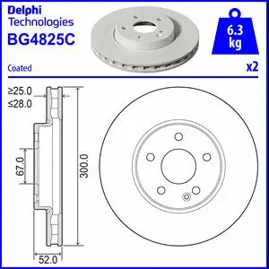 Stabdžių diskas DELPHI BG4825C