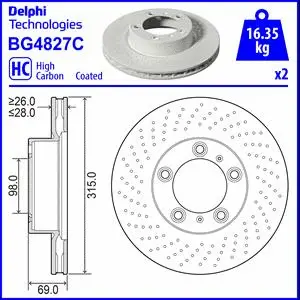 Stabdžių diskas DELPHI BG4827C