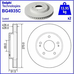 Stabdžių diskas DELPHI BG4935C