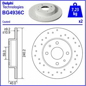 Stabdžių diskas DELPHI BG4936C