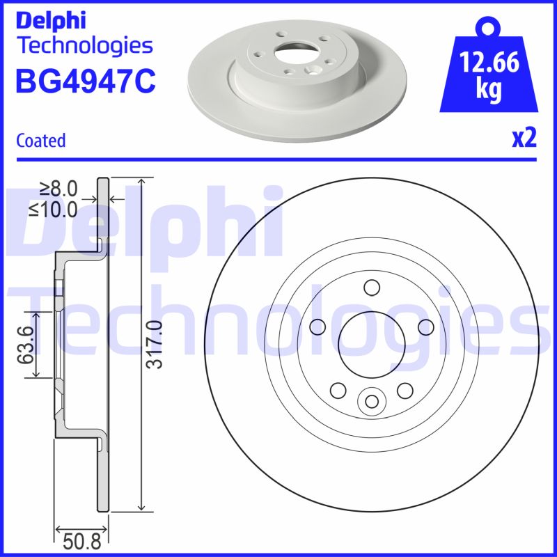 Stabdžių diskas DELPHI BG4947C