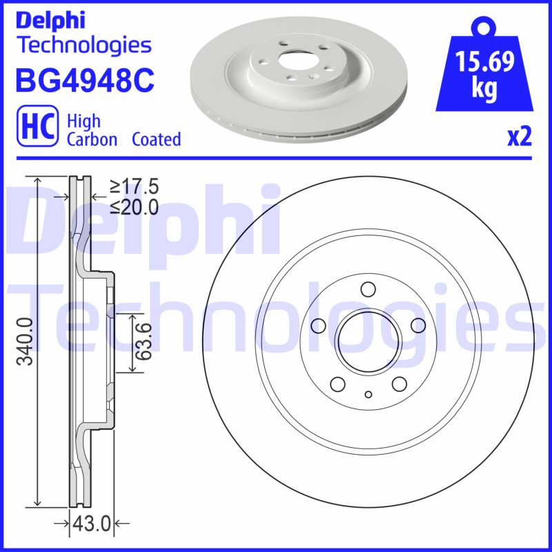 Stabdžių diskas DELPHI BG4948C
