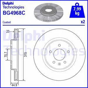 Stabdžių diskas DELPHI BG4968C
