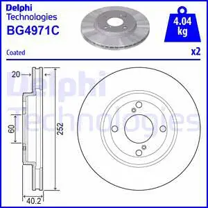 Stabdžių diskas DELPHI BG4971C