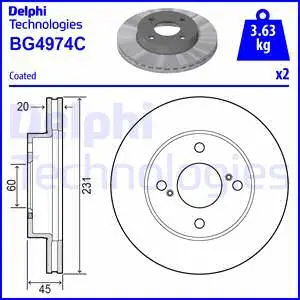 Stabdžių diskas DELPHI BG4974C