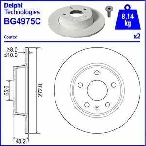 Stabdžių diskas DELPHI BG4975C