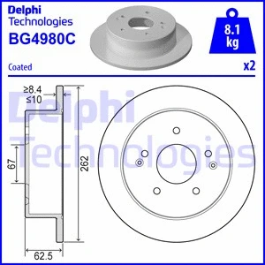 Stabdžių diskas DELPHI BG4980C