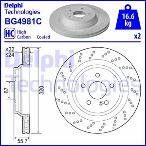Stabdžių diskas DELPHI BG4981C