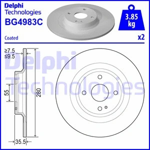 Stabdžių diskas DELPHI BG4983C