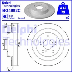 Stabdžių diskas DELPHI BG4992C
