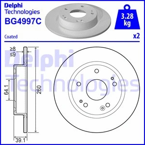 Stabdžių diskas DELPHI BG4997C