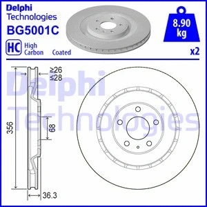 Stabdžių diskas DELPHI BG5001C