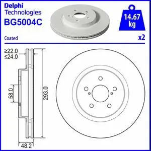 Stabdžių diskas DELPHI BG5004C