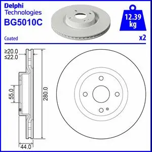 Stabdžių diskas DELPHI BG5010C