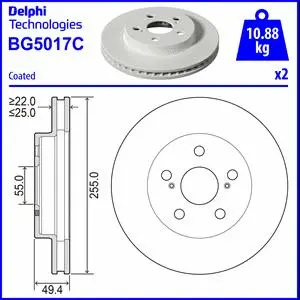 Stabdžių diskas DELPHI BG5017C