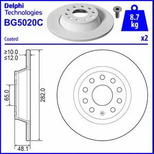Stabdžių diskas DELPHI BG5020C