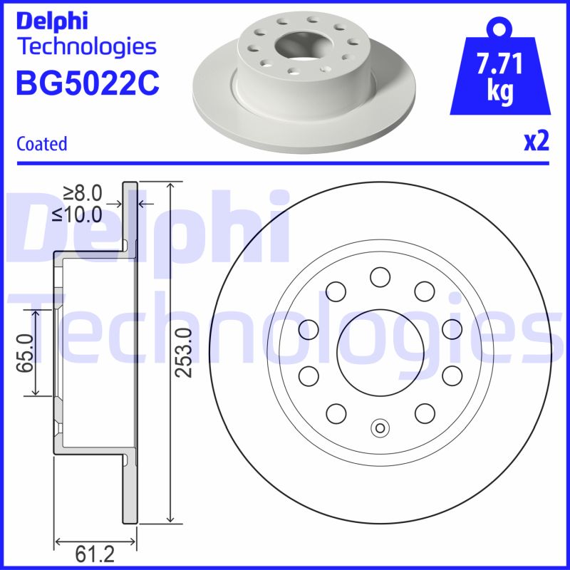 Stabdžių diskas DELPHI BG5022C
