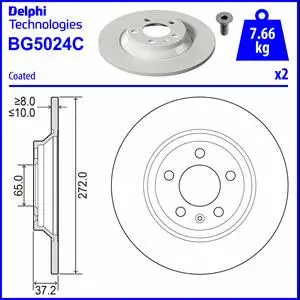 Stabdžių diskas DELPHI BG5024C