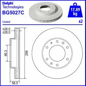 Stabdžių diskas DELPHI BG5027C